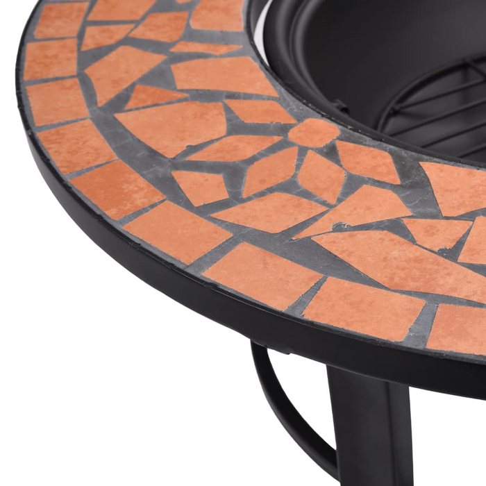 vidaXL Mosaic Fire Pit Terracotta 26.8" Ceramic