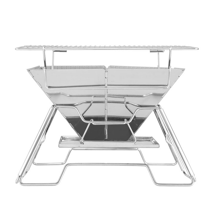 L'Chaim Meats Grillz Camping Fire Pit BBQ 2-in-1 Grill Smoker Outdoor Portable