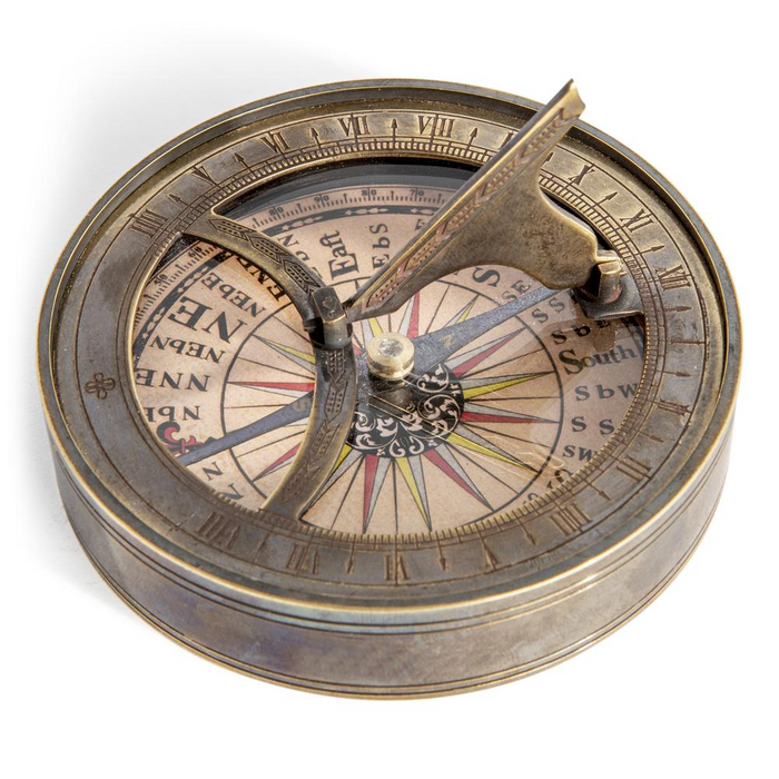 18th C. Sundial & Compass, no lid