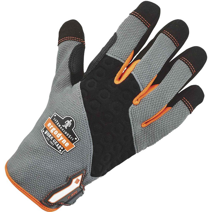 ProFlex 820 High-abrasion Handling Gloves - 7 Size Number - Small Size - Gray, Black - Pull-on Tab, Abrasion Resistant, Reinforced Thumb, Knitted, Comfortable, Rugged, Reinforced Saddle, Hook & Loop C