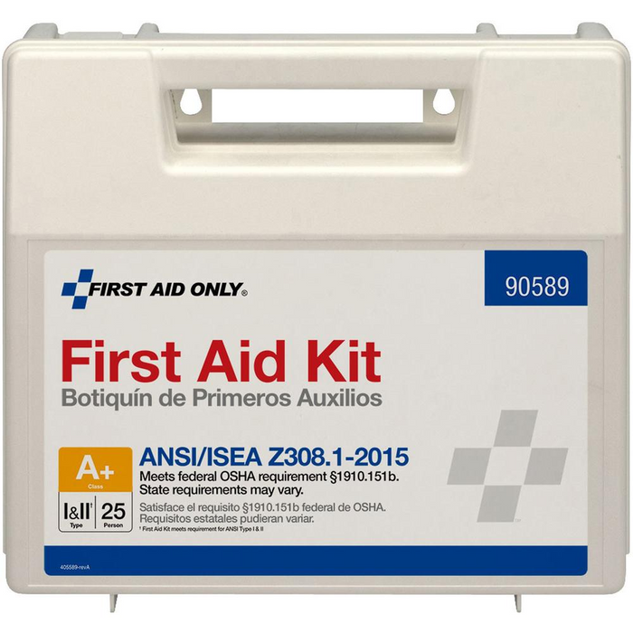 First Aid Only 25-Person Bulk Plastic First Aid Kit - ANSI Compliant - 141 x Piece(s) For 25 x Individual(s) - 1 Each
