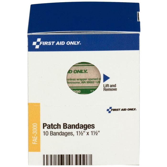 First Aid Only Patch Bandages - 1.50" x 1.50" - 10/Box - Beige