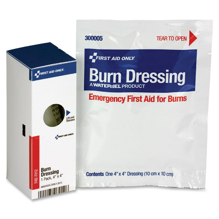 First Aid Only SmartCompliance Refill Burn Dressing - 4" x 4" - 1Each - White, Blue