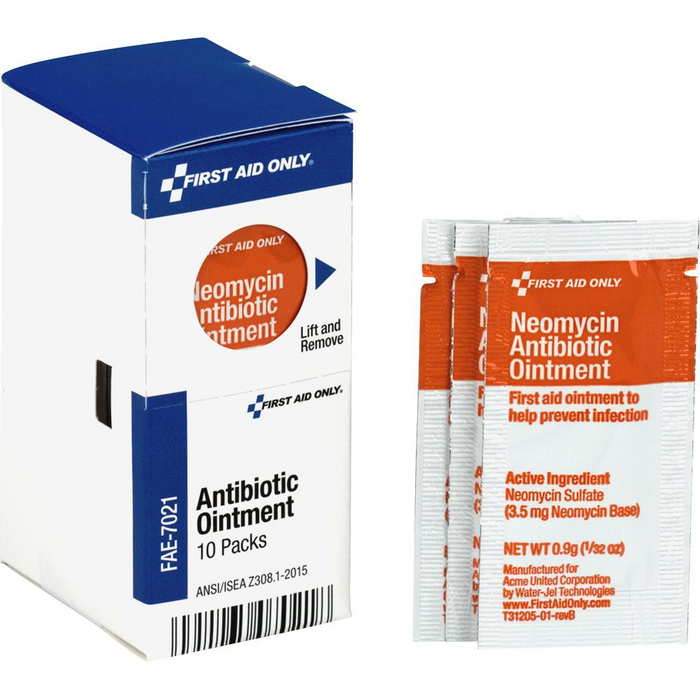 First Aid Only Antibiotic Ointment - For Cut, Scrape, Burn - 10 / Box