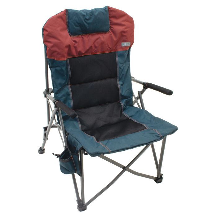 Deluxe Hard Arm Quad Chair - Oxblood/ Navy