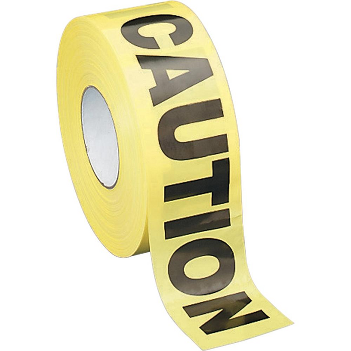 Sparco Caution Barricade Tape - 1000 ft Yellow - Black - 1 / Roll