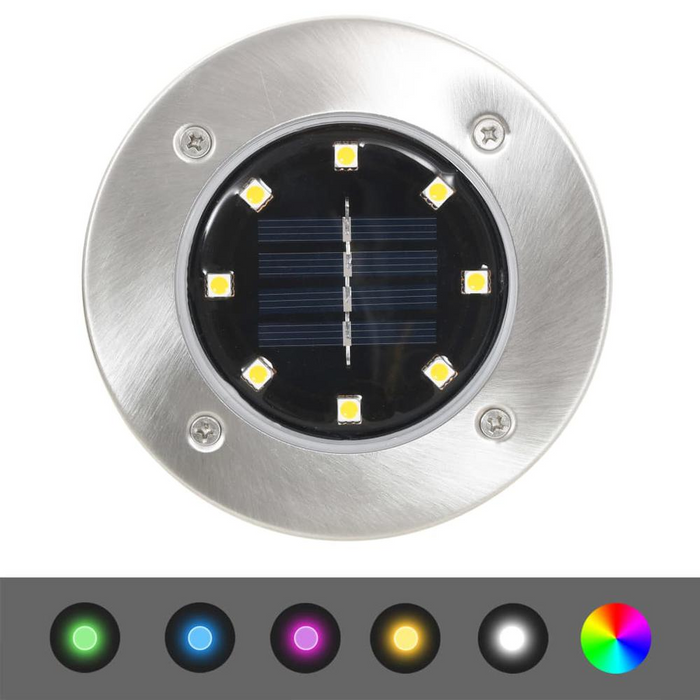 vidaXL Solar Ground Lights 8 pcs LED Lights RGB Color 5695