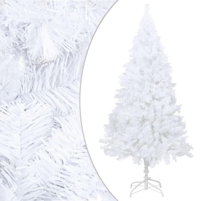 vidaXL Artificial Christmas Tree with Thick Branches White 82.7" PVC, 321040