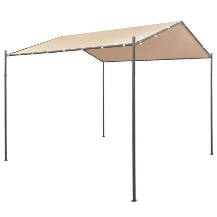 vidaXL Gazebo Pavilion Tent Canopy 118.1"x118.1" Steel Beige, 43170