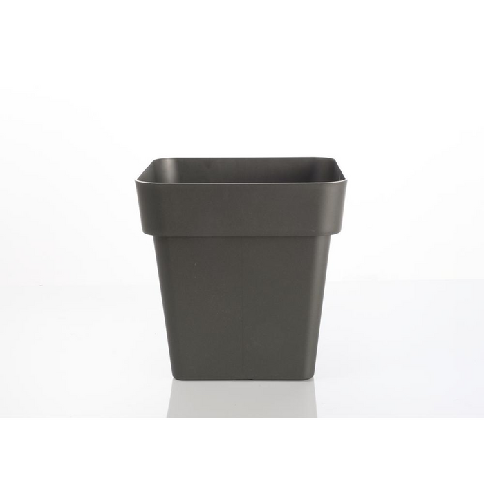 15.75" Modern Pac Square Pot with drainhole in Anthracite Grey