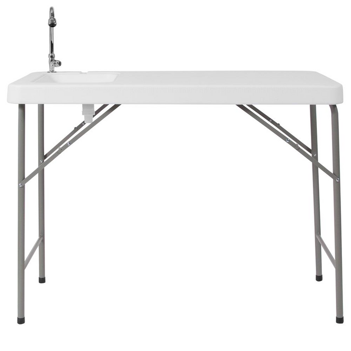 4-Foot Portable Fish Cleaning Table / Outdoor Camping Table and Sink