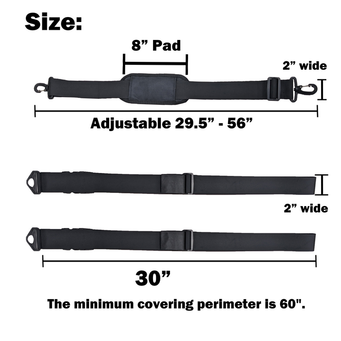 Adjustable Surfboard Shoulder Carry Strap, Black