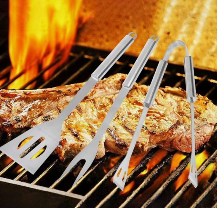 L'Chaim Meats 3 PCS Stainless Steel BBQ Grill Utensils Set