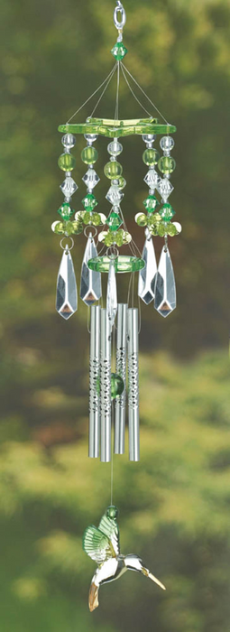 Green Acrylic Hummingbird Windchimes