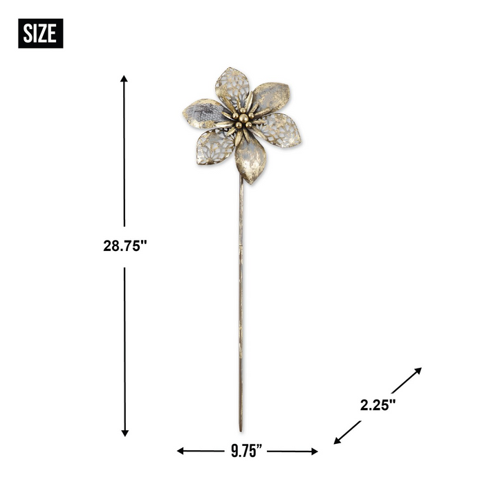 Mixed Pattern Metal Flower Garden Stake - 29.5 inches