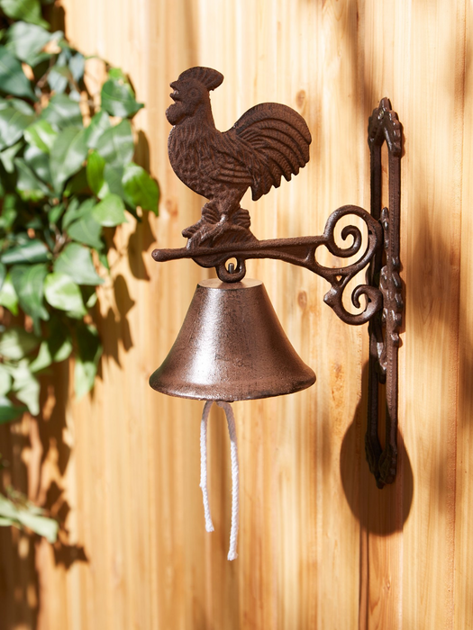 Wall-Mounted Cast Iron Rooster Bell