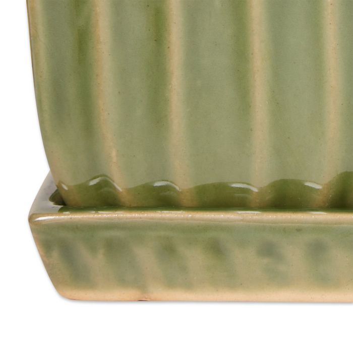 Ceramic Mini Planter Set - Green Square