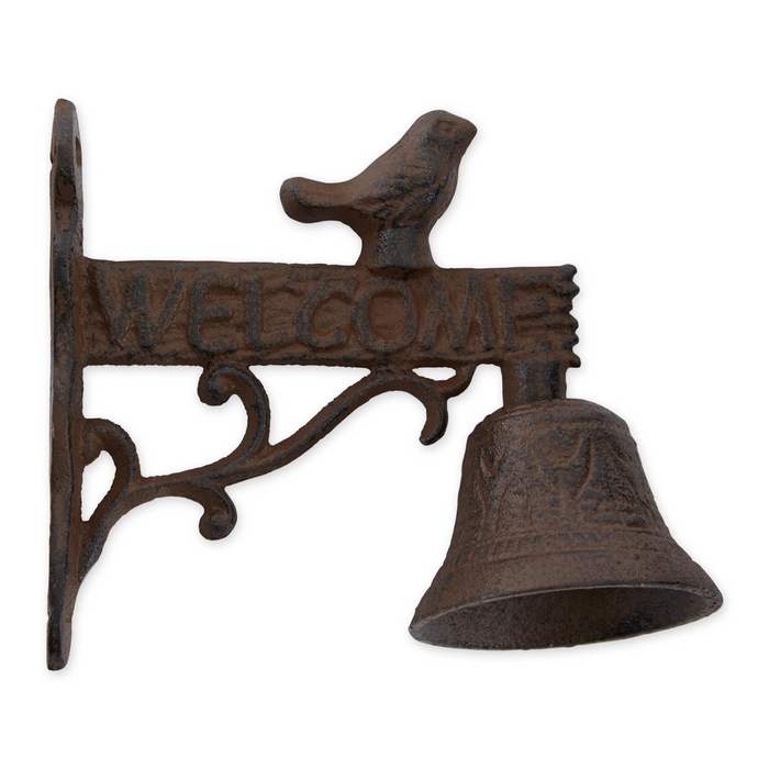 Cast Iron Welcome Sign Bracket with Bird and Bell