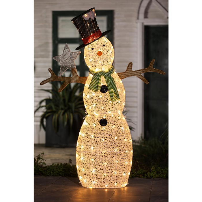 5-Ft Snowman Star Lighted LED Indoor Outdoor Holiday Decoration